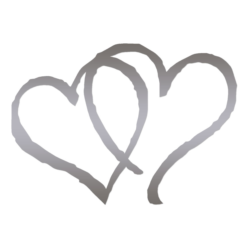 Intertwined Hearts Hand Drawn - Decal Sticker - Multiple Colors